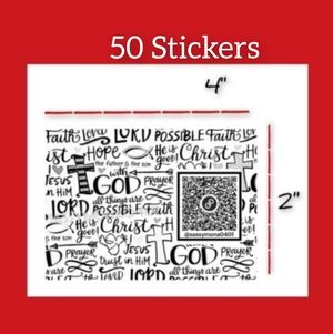 QR Thank You Closet Stickers 2x4 50 Custom Handcrafted Your Choice Design